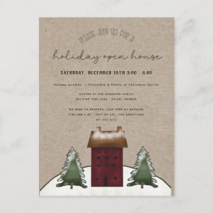 Land Saltbox Rustic Family Helgdag Open House Vykort