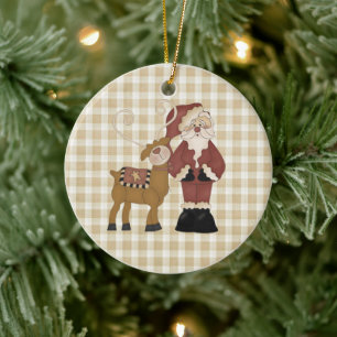 Land Santa och hans prydnadsföremål Julgransprydnad Keramik