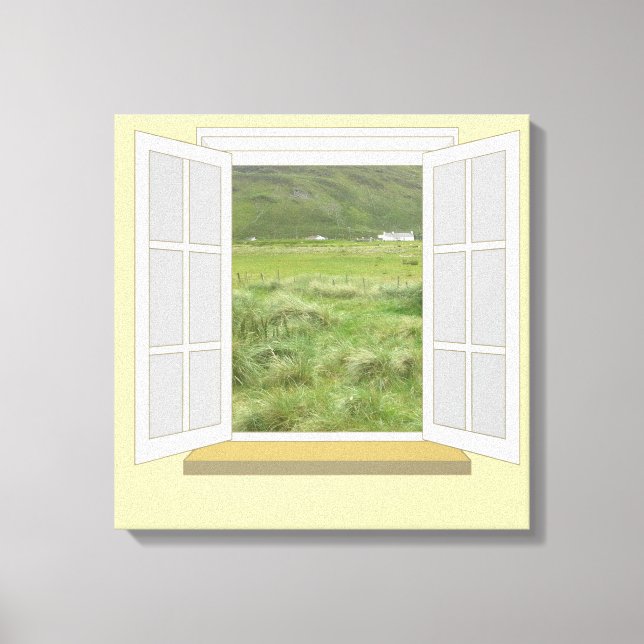 Land Scene i Irland genom Window Canvastryck (Framsida)