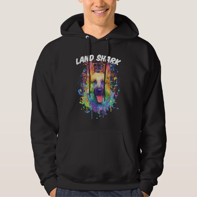 Land Shark German Shepherd  Shepard Humor Dog Them Hoodie (Framsida)