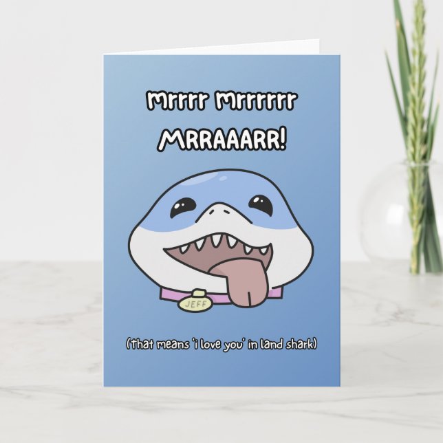 Land Shark Kärlek Valentines day Card Kort (Framsida)