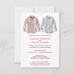 Land Shirts Inspired Gay Wedding-inbjudan Spara Datumet