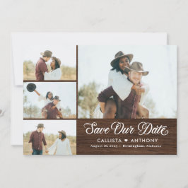 Land Side Rustic Bröllop spara datum-kort Tack Kort