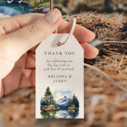 Land Sjö Woodsy Waterfront Favoriter Presentetikett