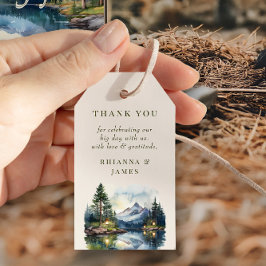 Land Sjö Woodsy Waterfront Favoriter Presentetikett