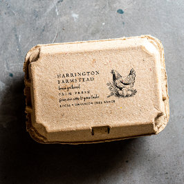 Land-skriptfamiljen Farm Fresh Egg Carton Självfärgande Stämpel