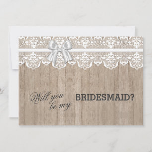 Land Snöre Barn Wood kommer du att bli min BRIDESM Inbjudningar