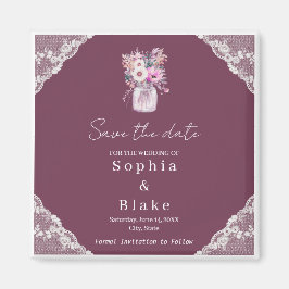 Land Snöre Mason Burk Burgundy Spara datum Magnet