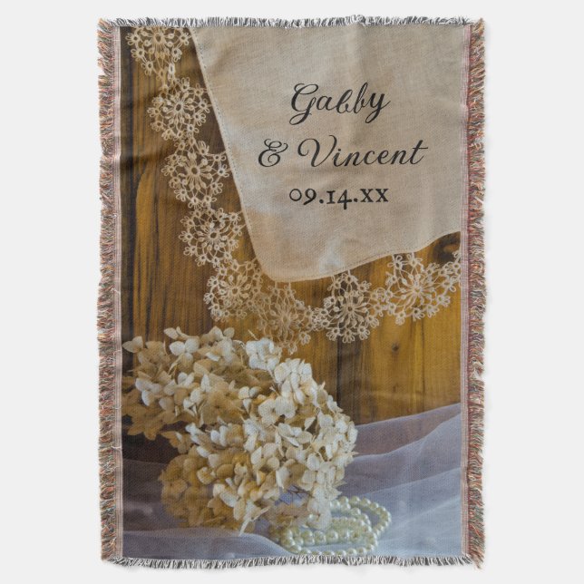 Land Snöre och Flowers Barn Bröllop Keepsaké Mysfilt (Framsidan Vertikal)