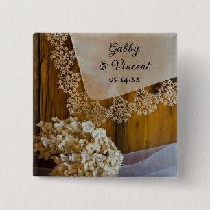 Land Snöre och Flowers Barn Bröllop Knapp