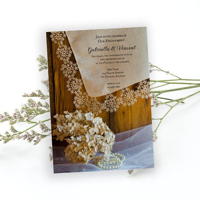 Land Snöre och Flowers Förlovning Barn Party Inbjudningar (Skapare uppladdad)