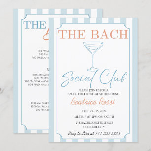 Land Social Klubb Cocktail Bachelorette Helg Inbjudningar