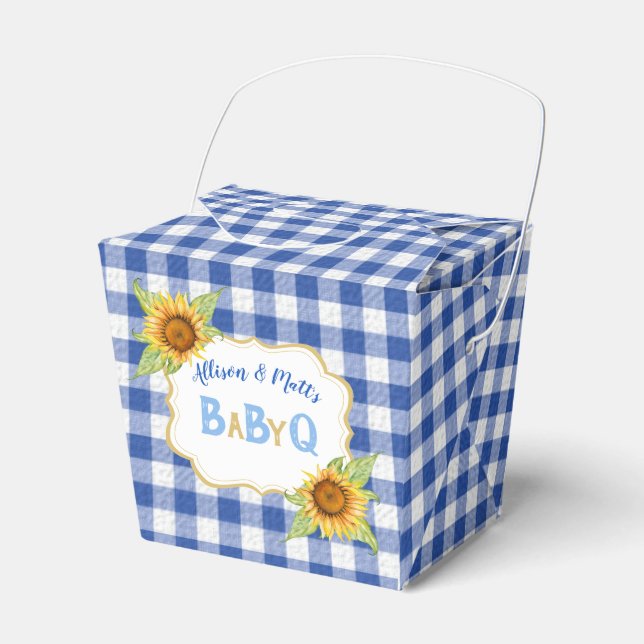 Land Solblommor Blue Gingham Check BabyQ BBQ Presentaskar (Framsidan Sidan)