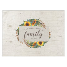 Land Solblommor Rustic Wood Family Namn