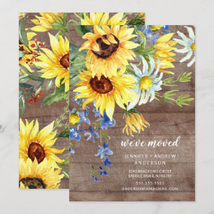 Land Solros Bouquet Flytta Announement Inbjudningar