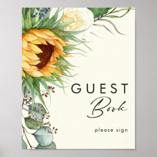 Land Solros Ljust Gult Guest Bok Sign Poster