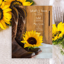 Land Solros Westerna Bröllop Menu