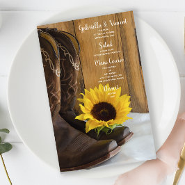 Land Solros Westerna Bröllop Menu