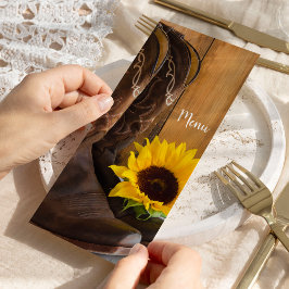 Land Solros Westerna Bröllop Menu Meny