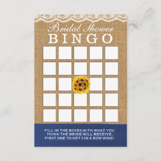 Land Solrosburlap Möhippa Bingo-kort Inbjudningar