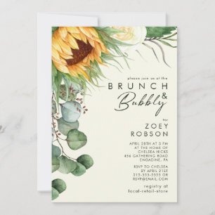 Land Solrosljusets Gult Brunch och Bubly Inbjudningar