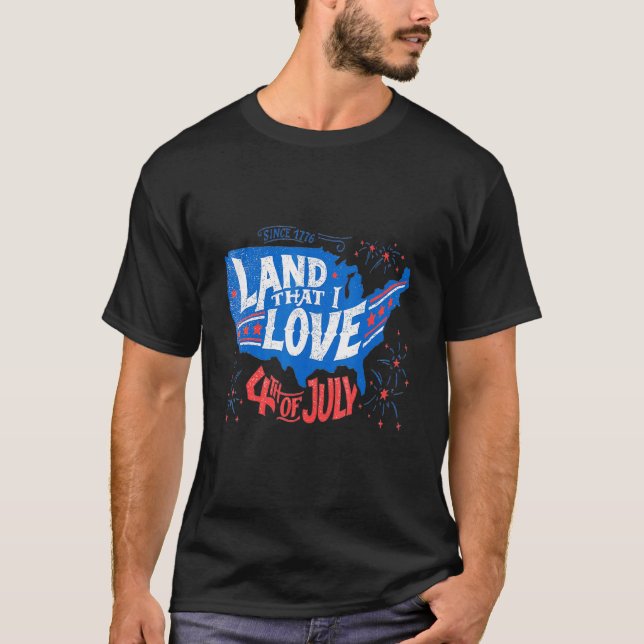 Land som jag älskar 4:e juli t shirt (Framsida)