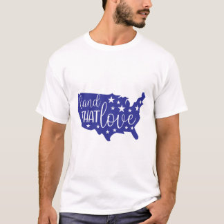 Land som jag älskar patriotisk USA-karta siluett T Shirt