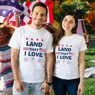 Land som jag Kärlek Patriotic 4 juli T Shirt