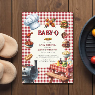 Land Stil Baby-Q Shower Inbjudningar