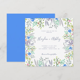 Land stil, den moderna blommigten Bröllop Inbjudningar