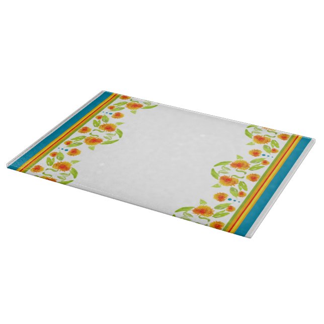 Land Stil Marigolds Gräns Glass Clearboard Board (Hörn)