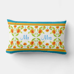 Land Stil Marigolds Gräns Lumbar Pillow Lumbarkudde