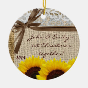 Land Sun Flower Burl Personlig Namn Ornament