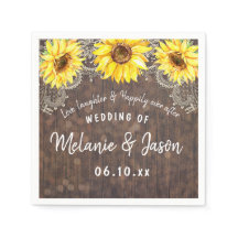 Land Sunblommor Bröllop Napkins Möhippa