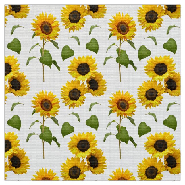Land Sunblommor Mönster Tyg (Provkarta)