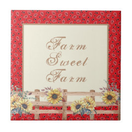 Land Sunblommor på Bandana Print Anpassningsbar Kakelplatta