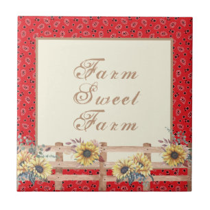 Land Sunblommor på Bandana Print Anpassningsbar Kakelplatta
