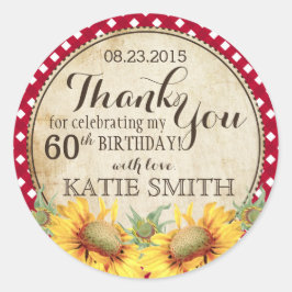 Land Sunblommor Rustic Tack Etikett