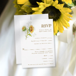 Land Sunflower Akvarell RSVP Svarskort OSA Kort