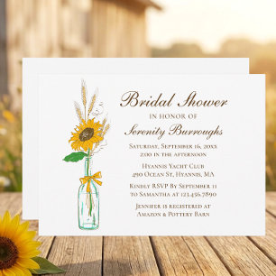 Land Sunflower Land Floral Bröllopsdusch Inbjudningar