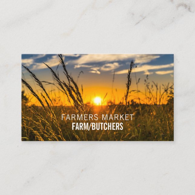 Land Sunset, Farmer & Butcher Visitkort (Framsida)