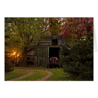 land sunset hälsningskort