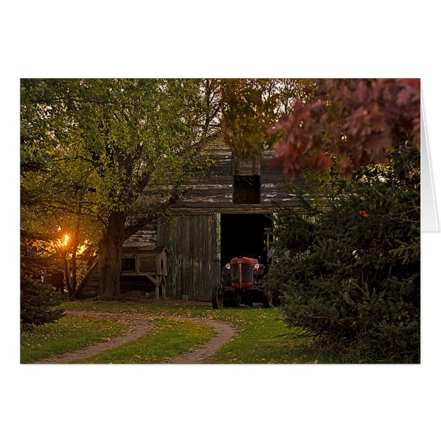 land sunset hälsningskort (Framsidan Horizontal)