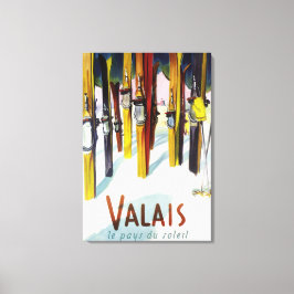 Land Sunshine - Skis i Snö Canvastryck