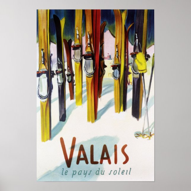 Land Sunshine - Skis i Snö Poster (Framsidan)