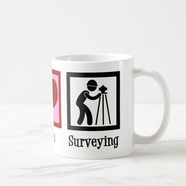 Land Surveyor Peace Kärlek Surveying Company Kaffemugg (Höger)
