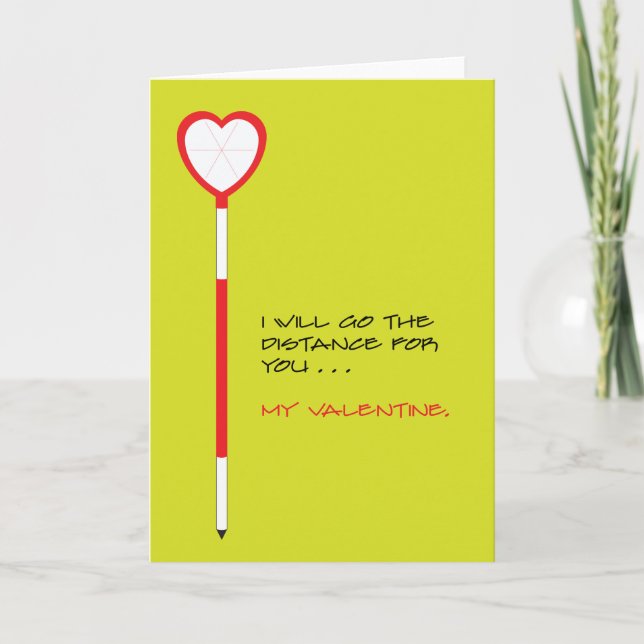 Land Surveyor Valentine Card of Heart-Shaped Prism Helgkort (Framsida)
