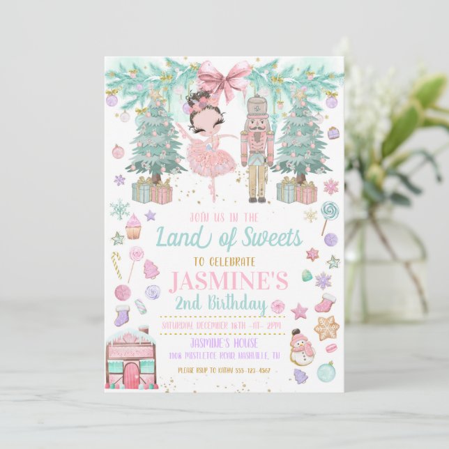 Land: Sweets Sugar Plum Fairy Nutcracker Invat Inbjudningar (Stående Fram)