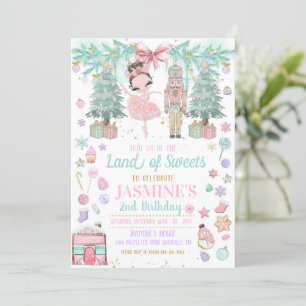 Land: Sweets Sugar Plum Fairy Nutcracker Invat Inbjudningar