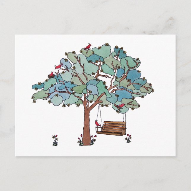 Land Swing Flytta Ny adress Meddelande Vykort (Framsida)